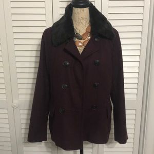 Gap Wool Peacoat removable Faux Fur Coll
